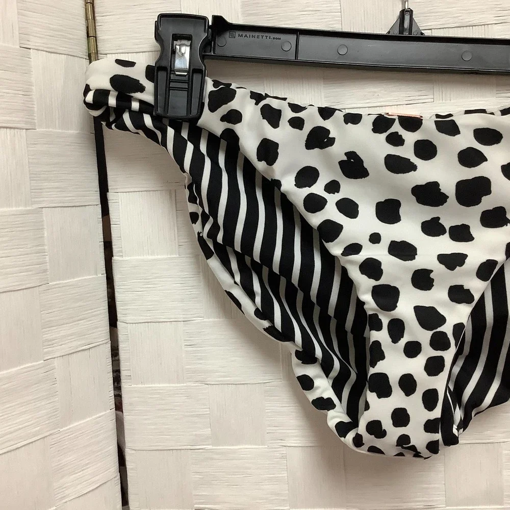 NWT Rasins reversible bikini bottom black white size Medium